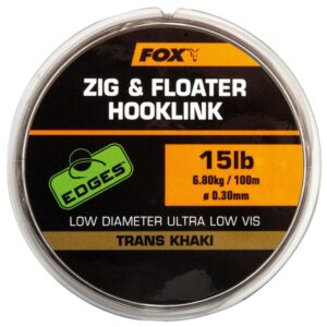 Fox Edges Zig & Floater Hooklink Trans Khaki 100 m